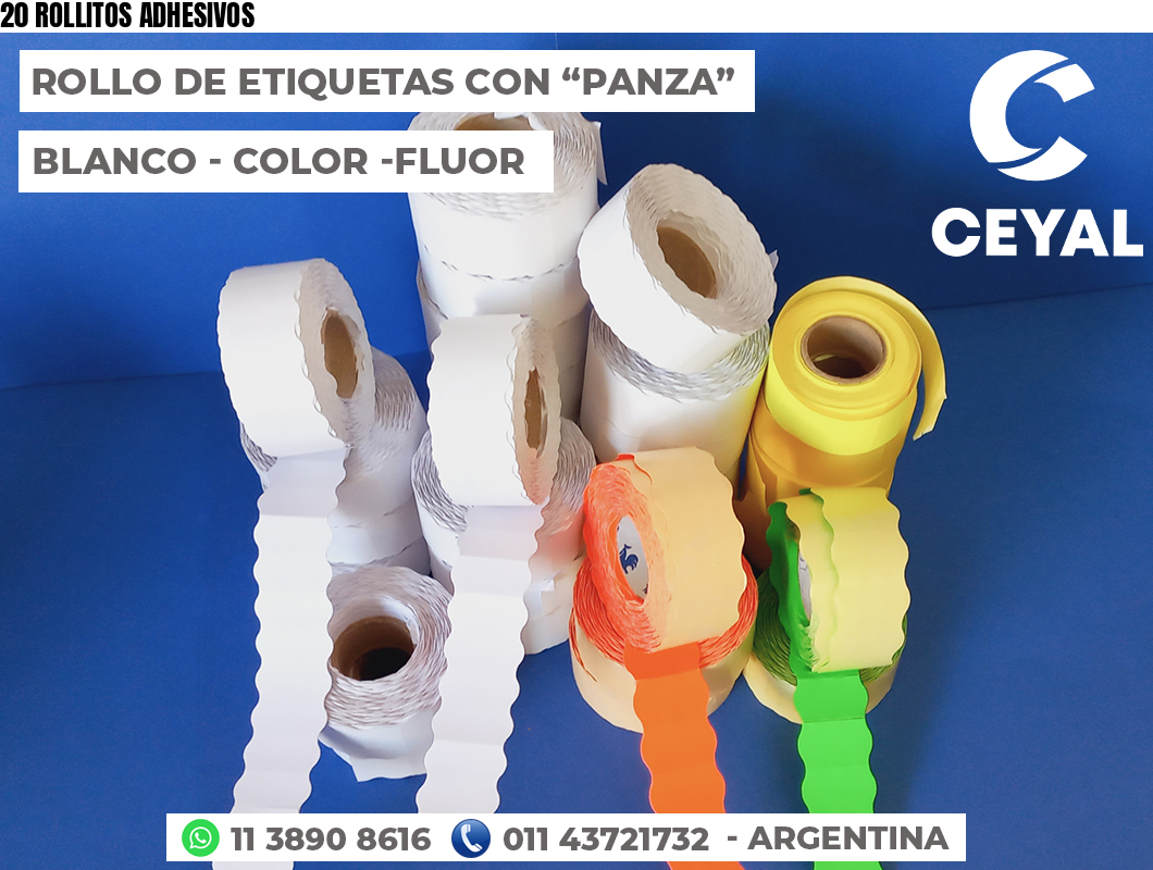 20 ROLLITOS ADHESIVOS