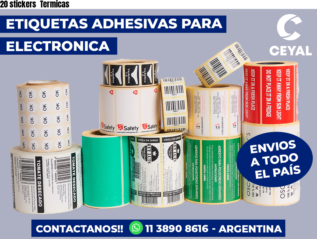 20 stickers  Termicas