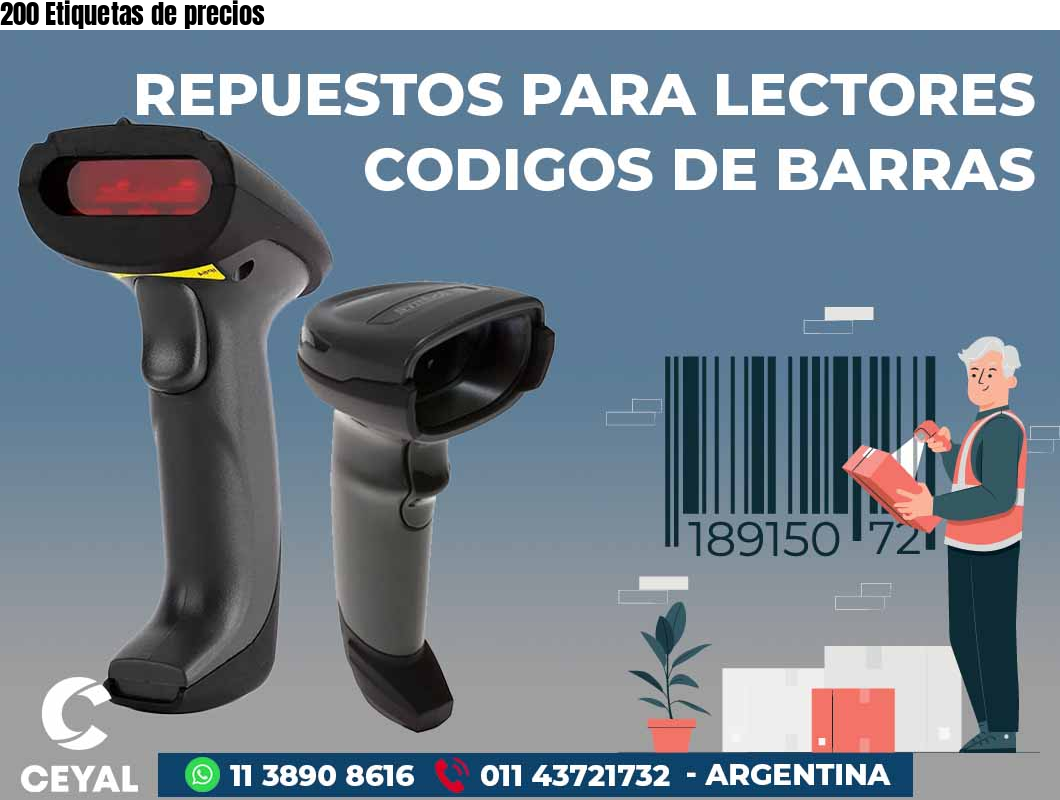 200 Etiquetas de precios