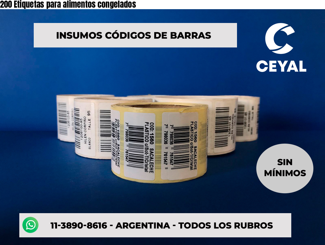 200 Etiquetas para alimentos congelados