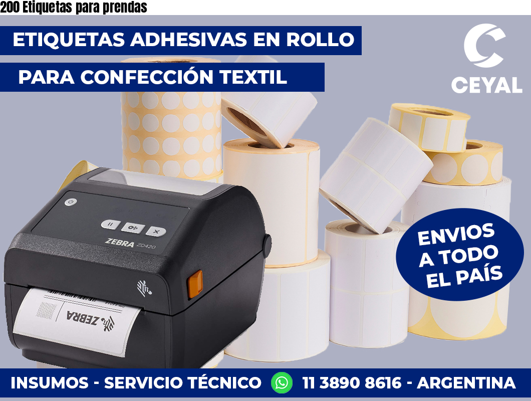 200 Etiquetas para prendas