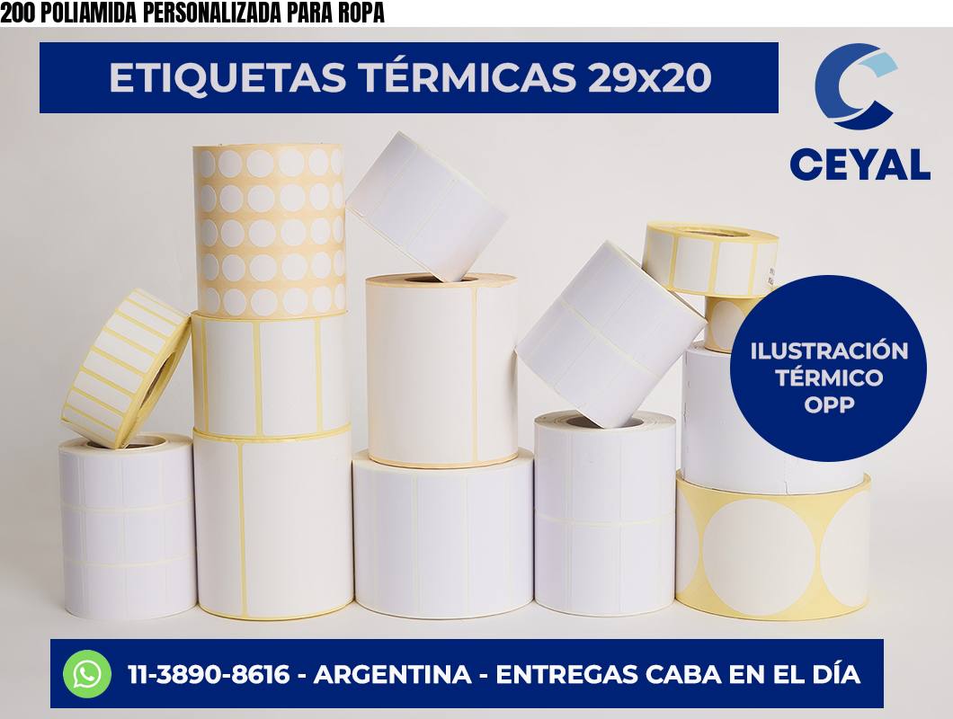 200 POLIAMIDA PERSONALIZADA PARA ROPA