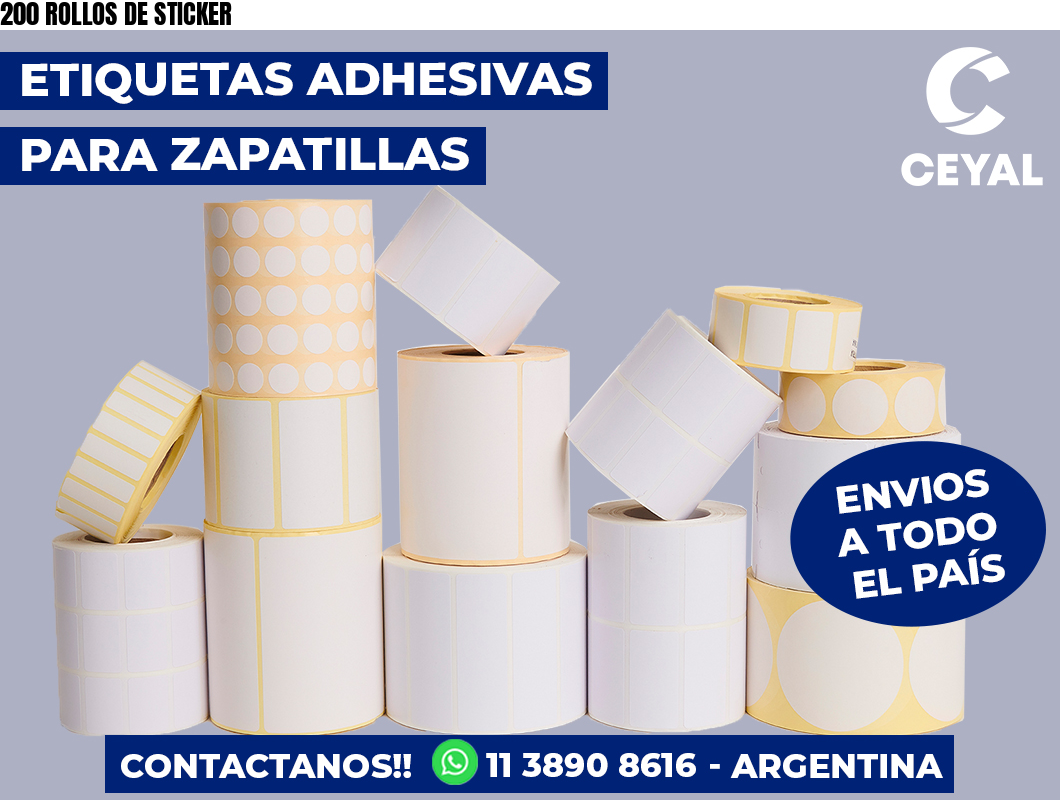 200 ROLLOS DE STICKER