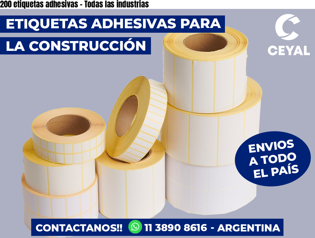 200 etiquetas adhesivas – Todas las industrias