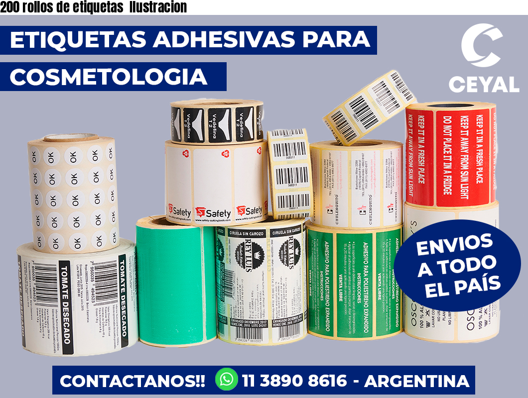 200 rollos de etiquetas  Ilustracion