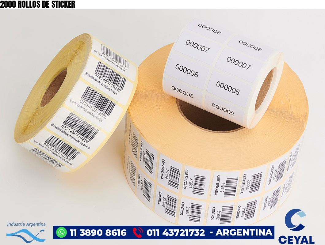 2000 ROLLOS DE STICKER