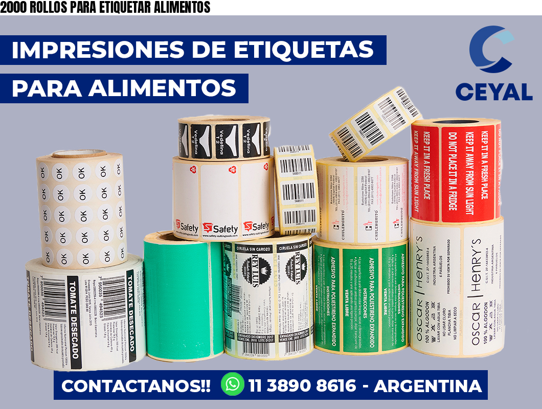 2000 ROLLOS PARA ETIQUETAR ALIMENTOS