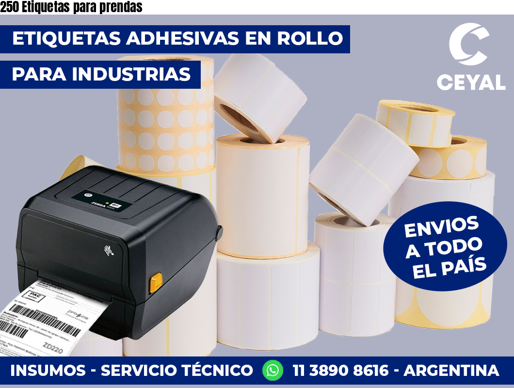 250 Etiquetas para prendas