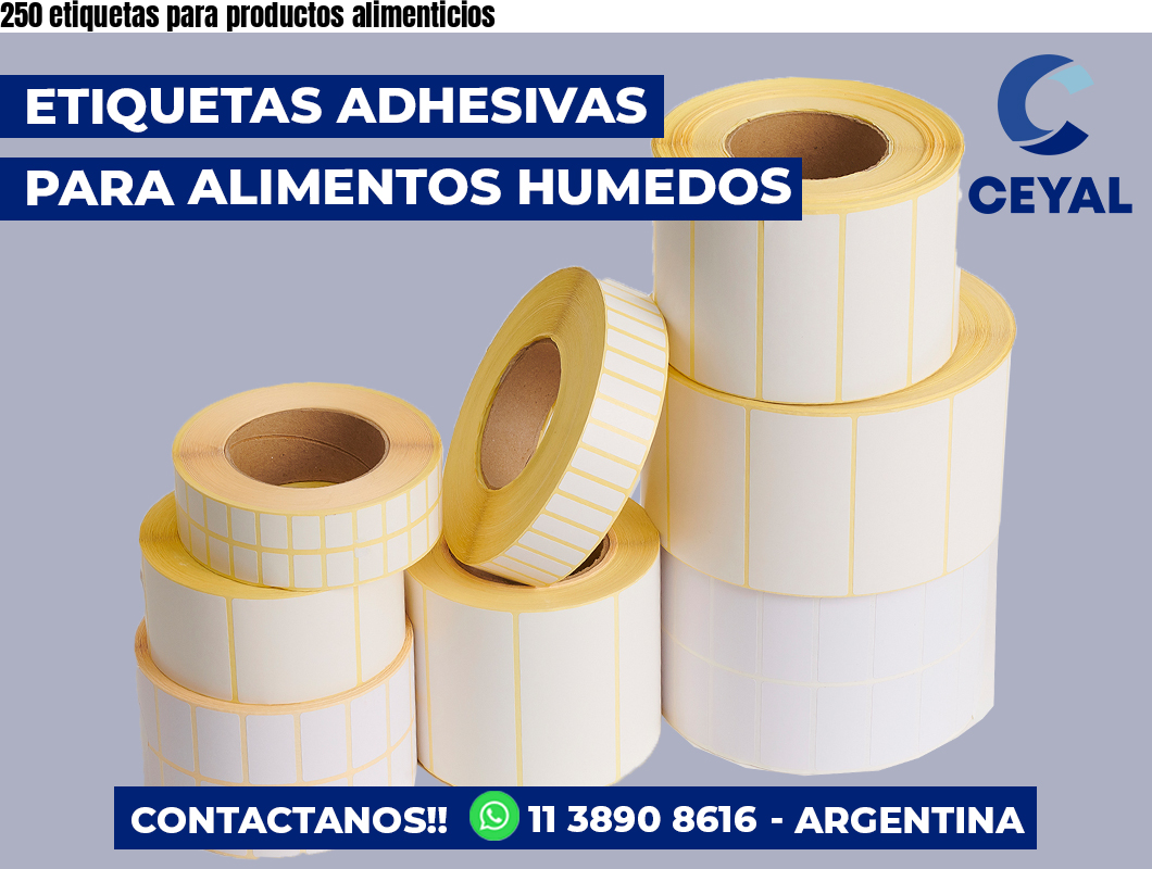 250 etiquetas para productos alimenticios