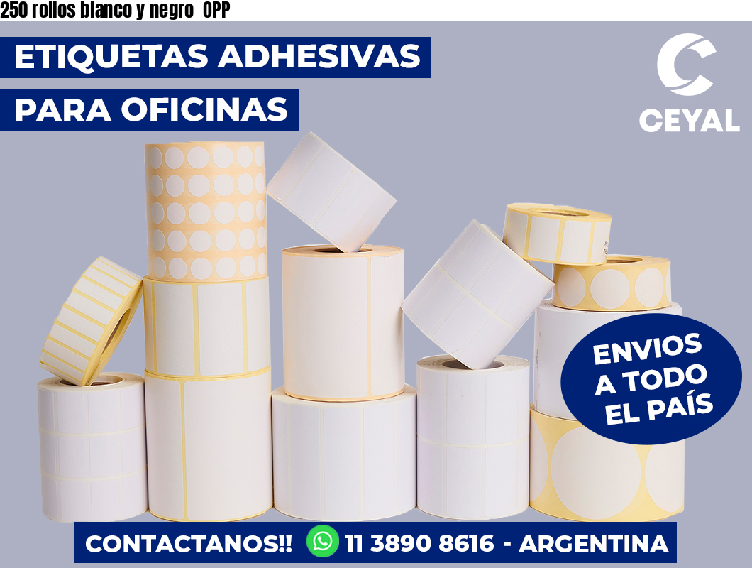 250 rollos blanco y negro  OPP