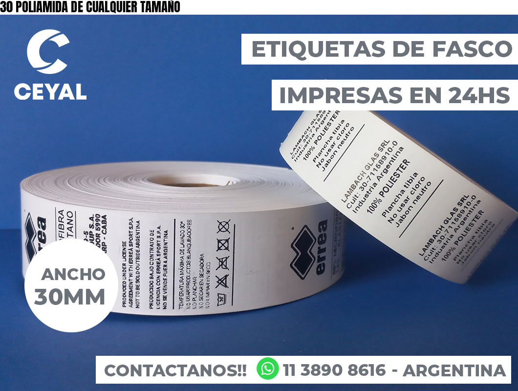 30 POLIAMIDA DE CUALQUIER TAMAÑO