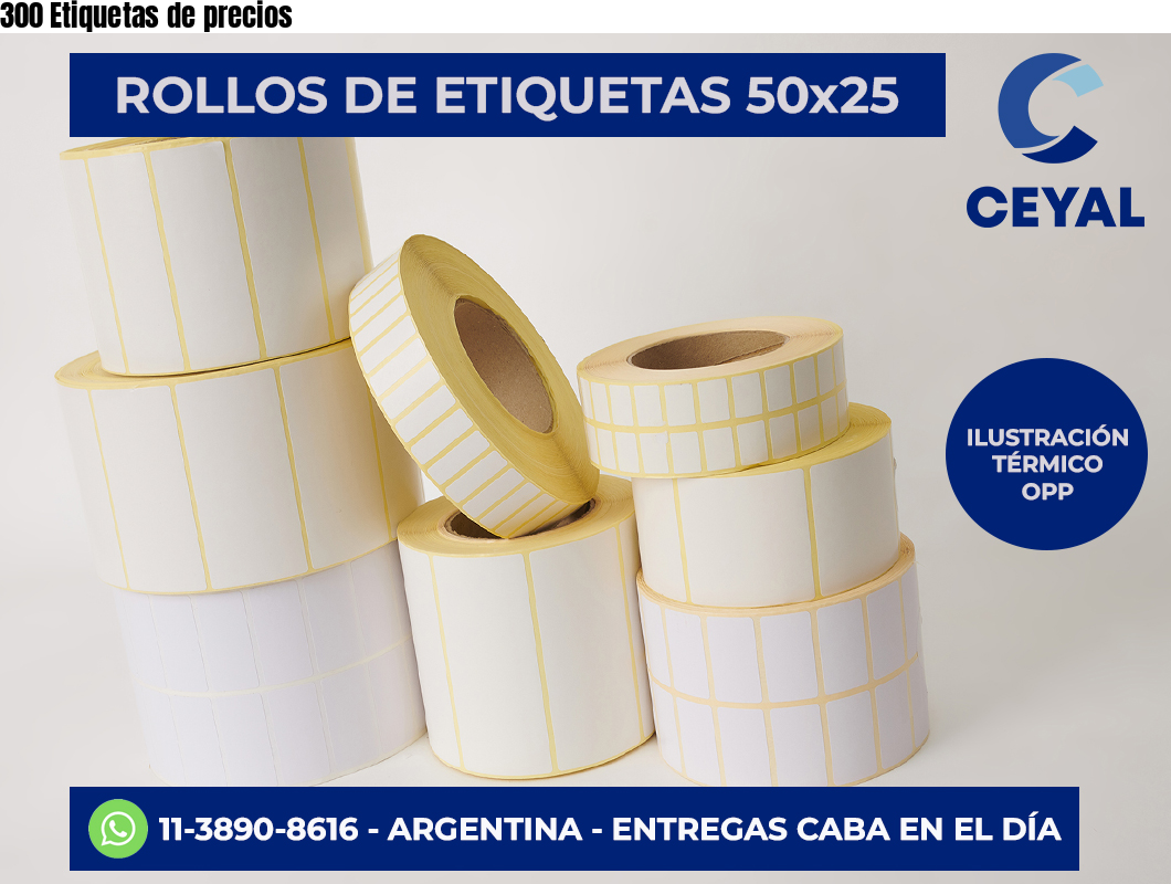 300 Etiquetas de precios