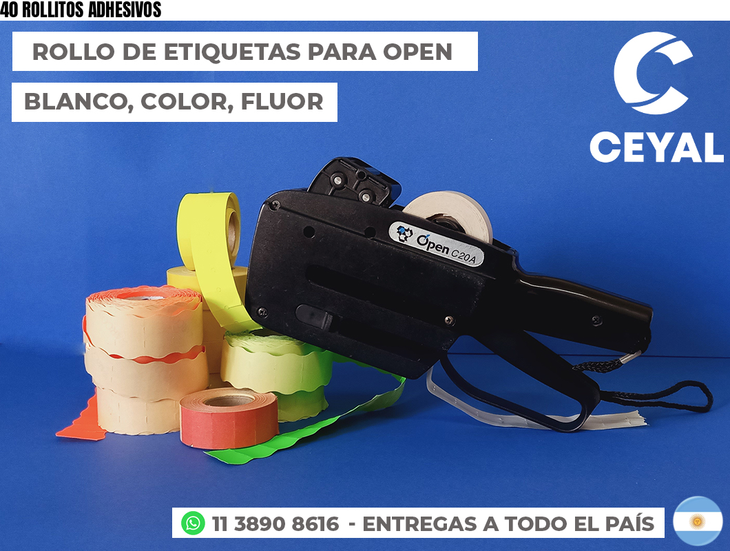 40 ROLLITOS ADHESIVOS