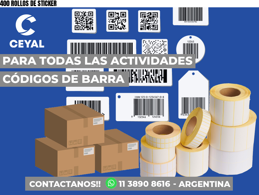 400 ROLLOS DE STICKER