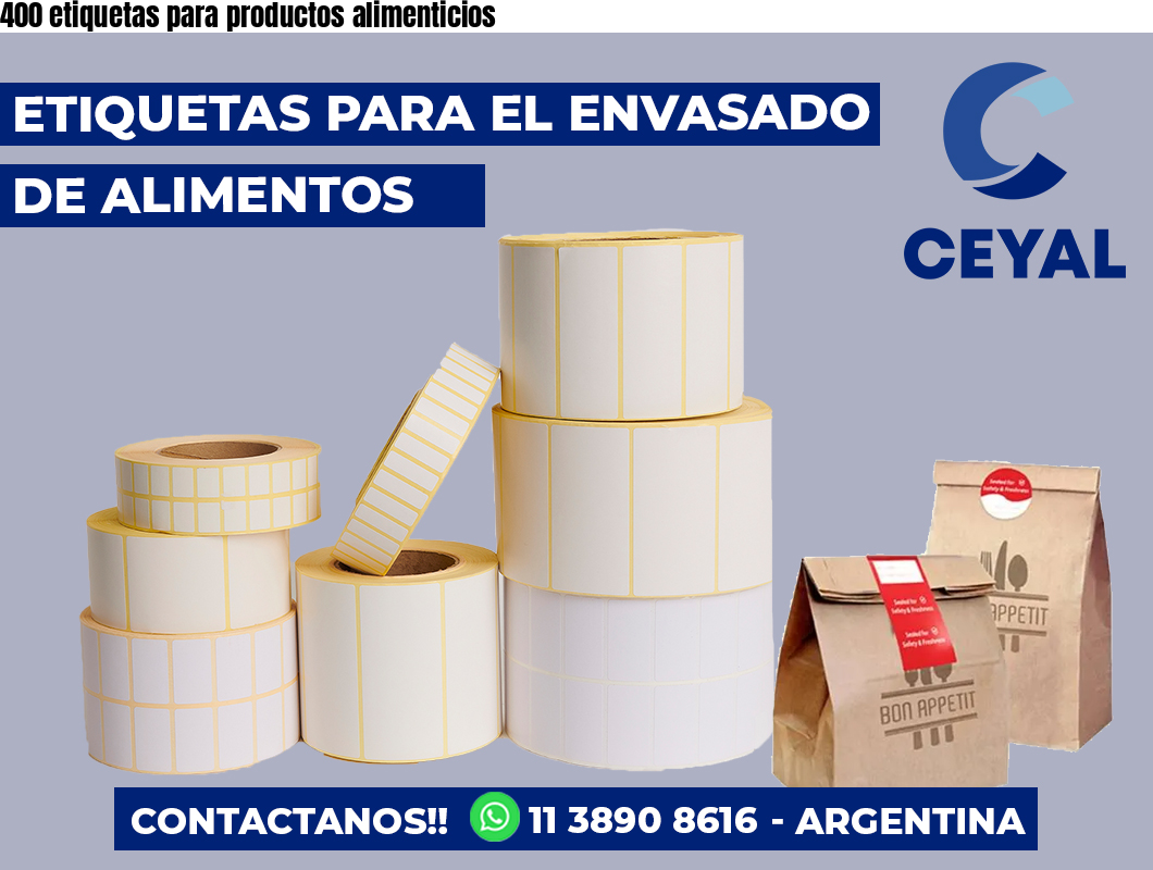 400 etiquetas para productos alimenticios