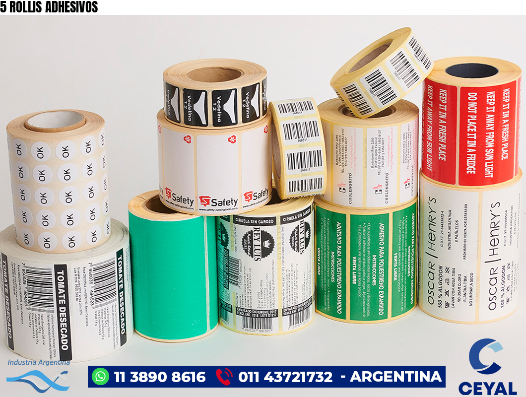 5 ROLLIS ADHESIVOS