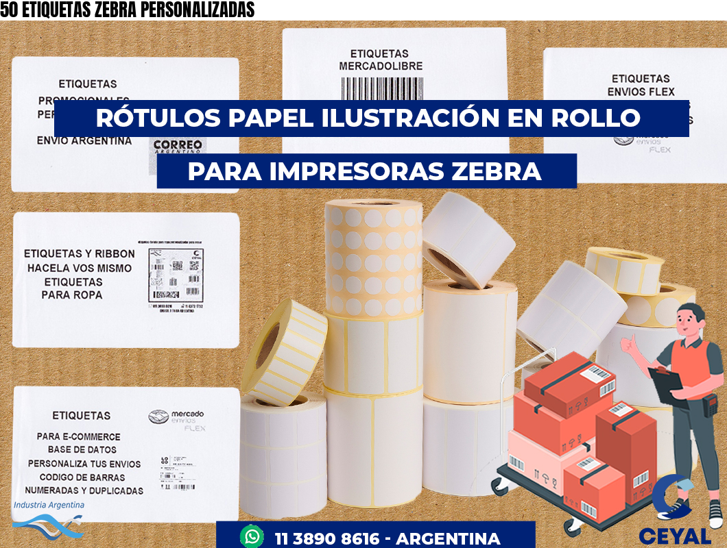 50 ETIQUETAS ZEBRA PERSONALIZADAS