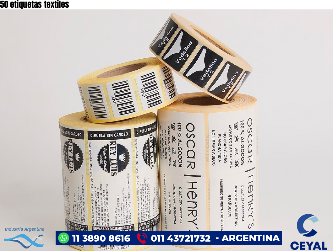 50 etiquetas textiles