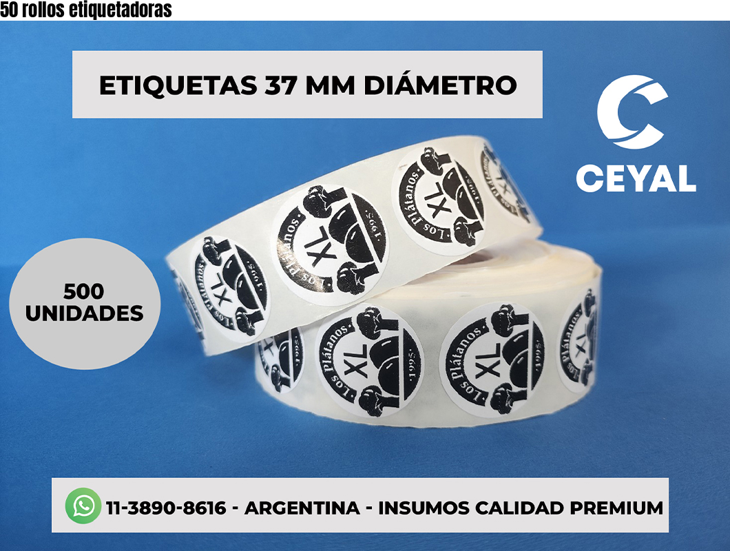 50 rollos etiquetadoras