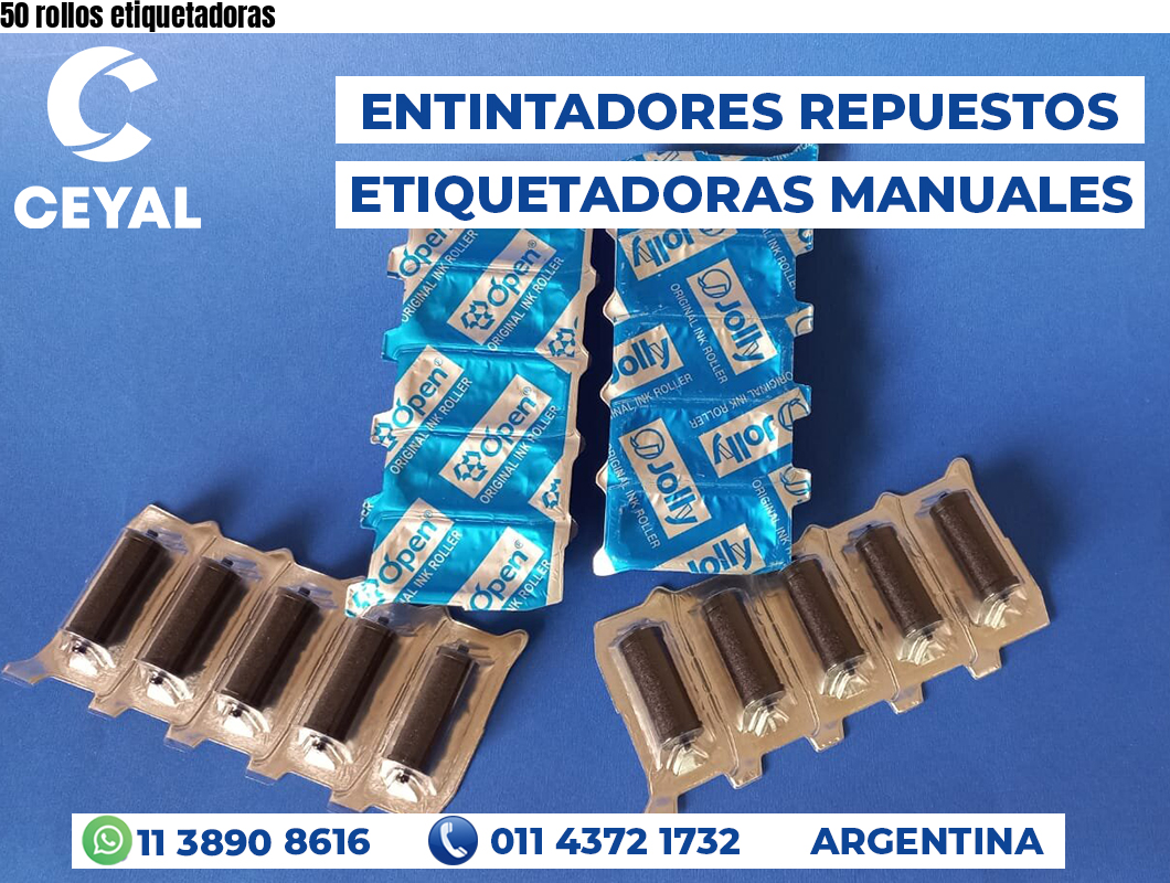 50 rollos etiquetadoras