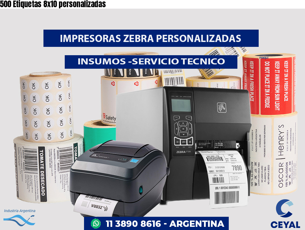 500 Etiquetas 8x10 personalizadas