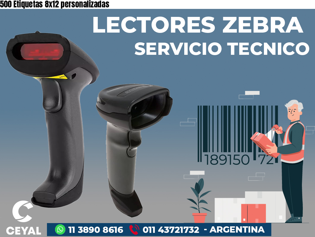 500 Etiquetas 8x12 personalizadas
