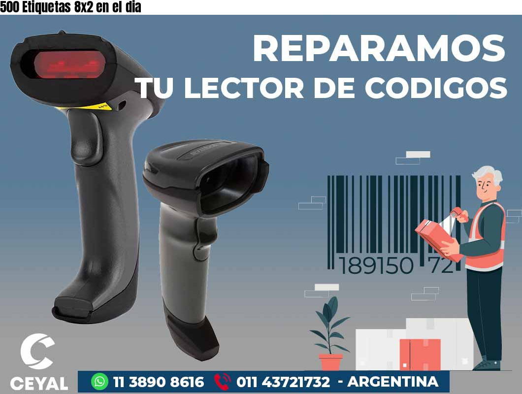 500 Etiquetas 8x2 en el dia