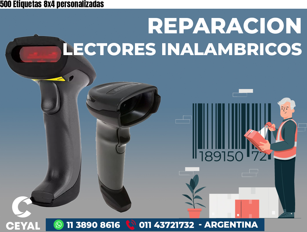500 Etiquetas 8x4 personalizadas