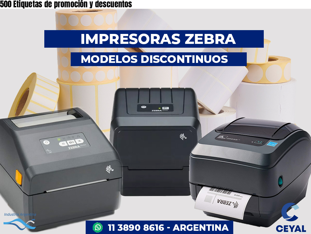 500 Etiquetas de promoción y descuentos