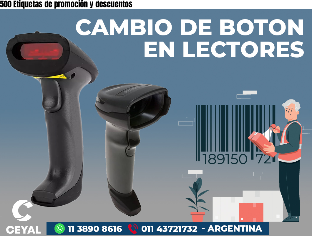 500 Etiquetas de promoción y descuentos