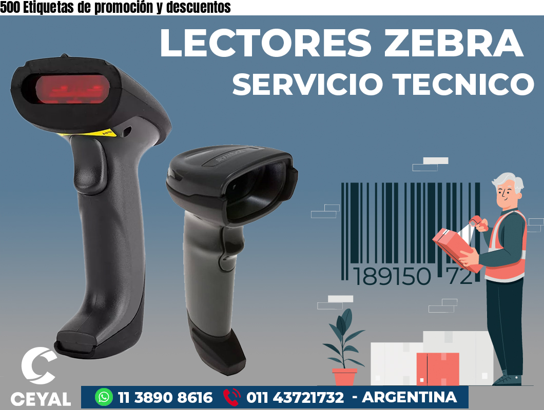 500 Etiquetas de promoción y descuentos