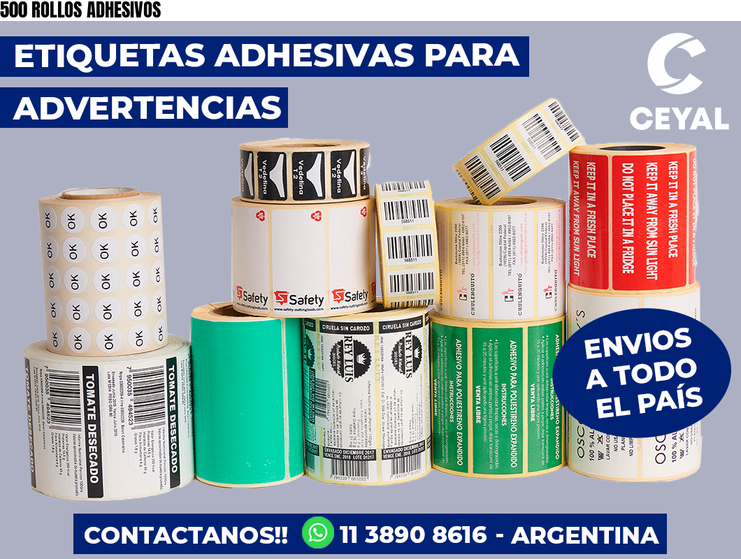 500 ROLLOS ADHESIVOS