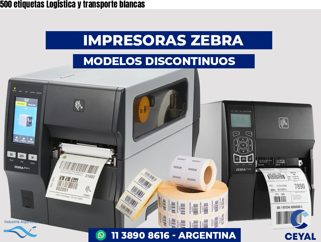 500 etiquetas Logística y transporte blancas