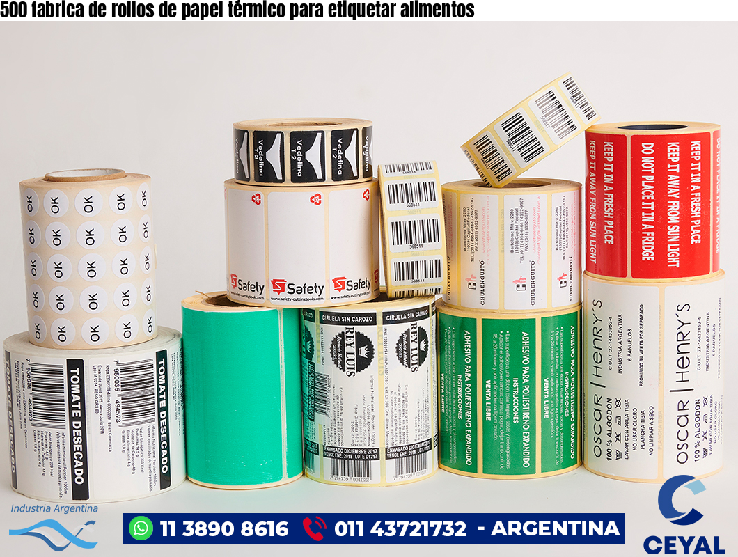 500 fabrica de rollos de papel térmico para etiquetar alimentos