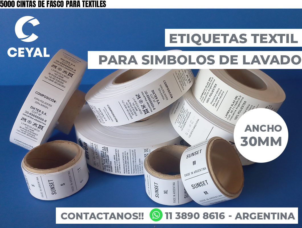 5000 CINTAS DE FASCO PARA TEXTILES