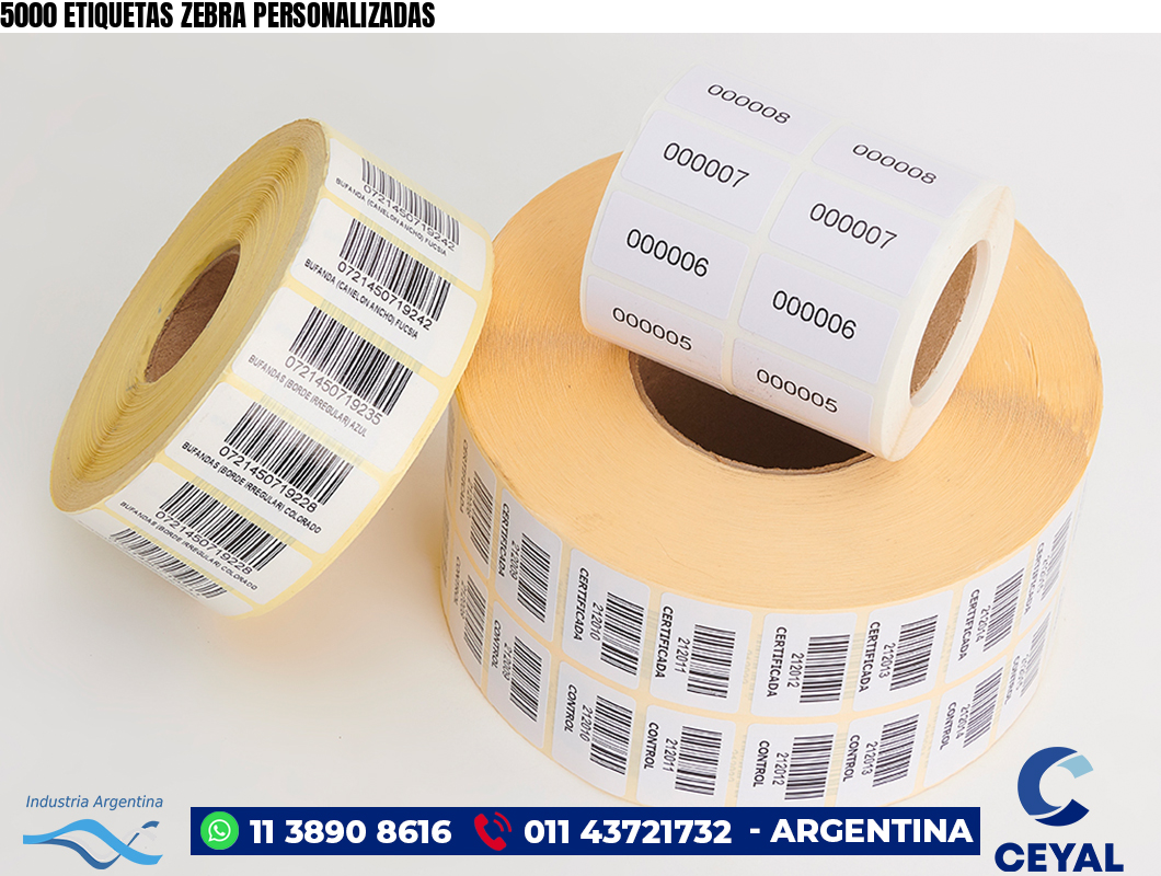 5000 ETIQUETAS ZEBRA PERSONALIZADAS