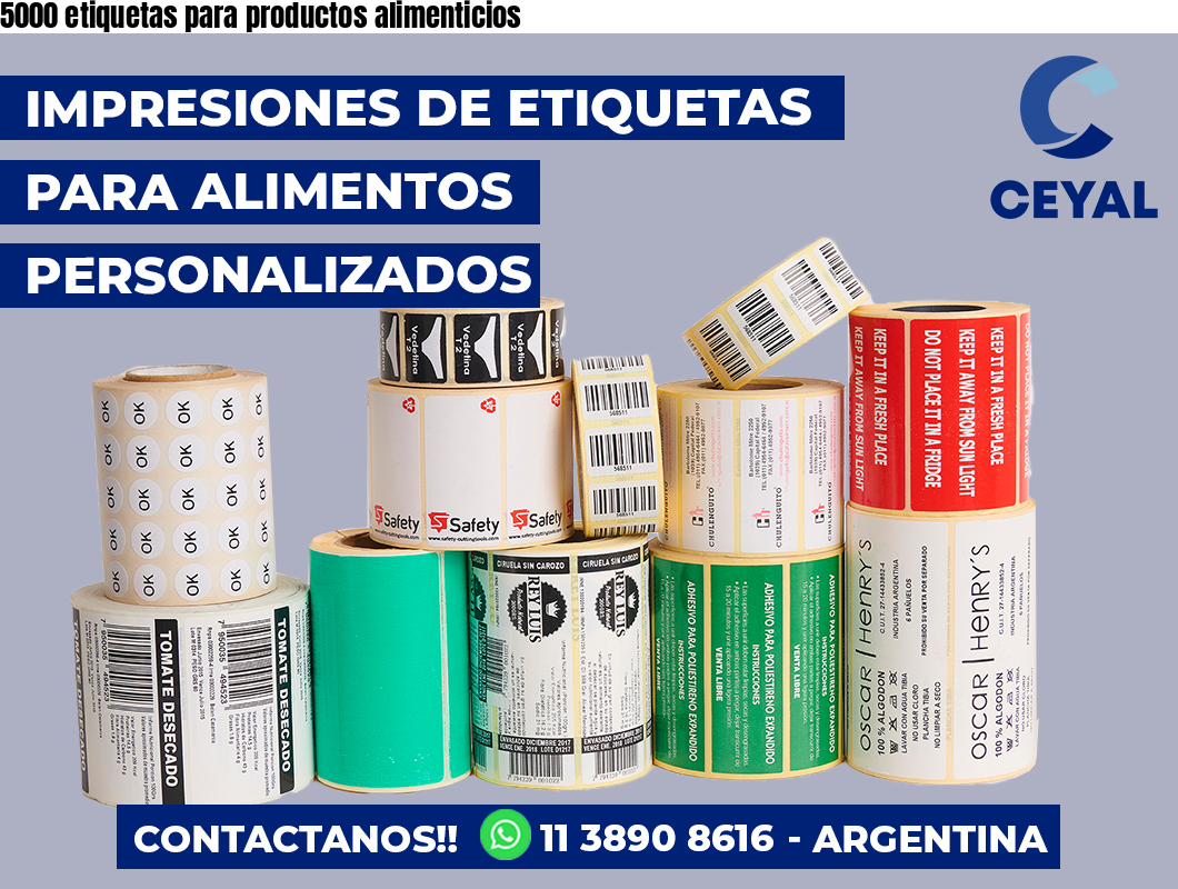 5000 etiquetas para productos alimenticios