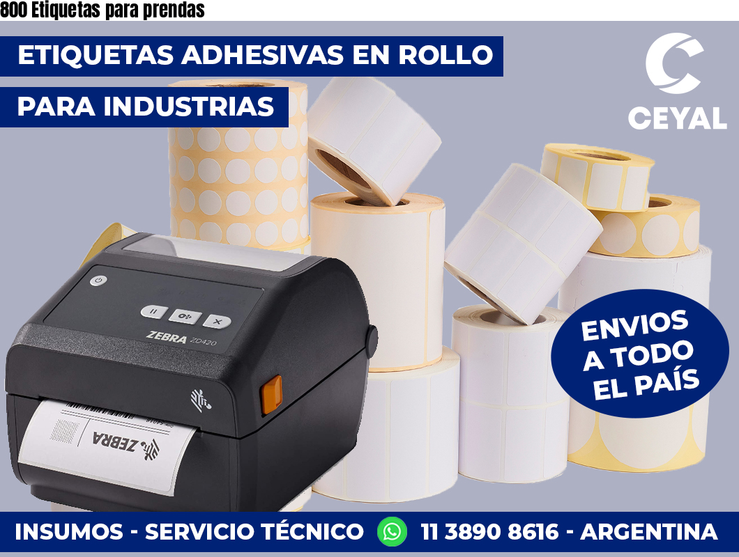 800 Etiquetas para prendas