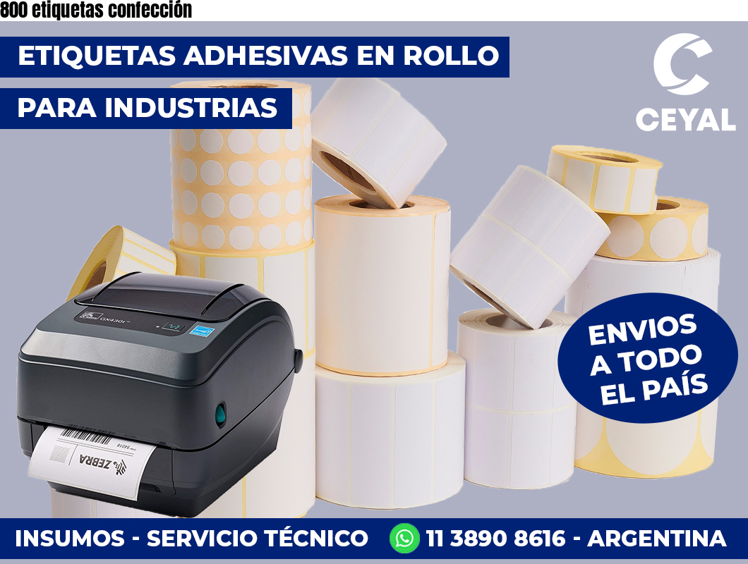 800 etiquetas confección