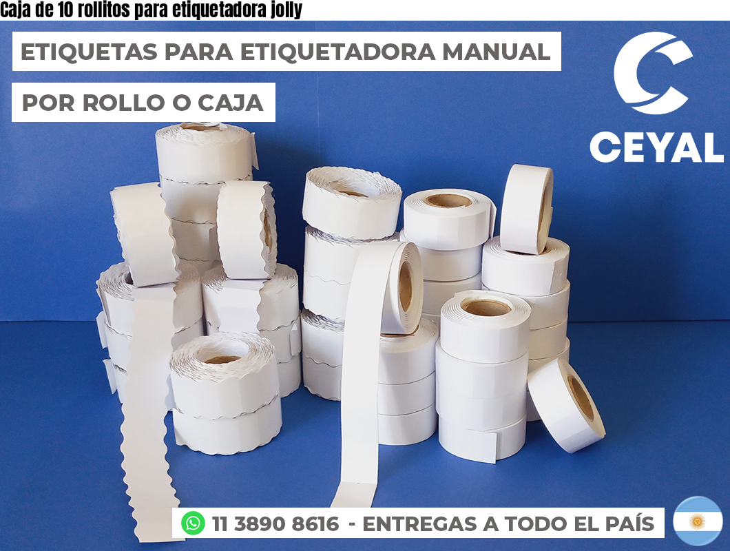 Caja de 10 rollitos para etiquetadora jolly