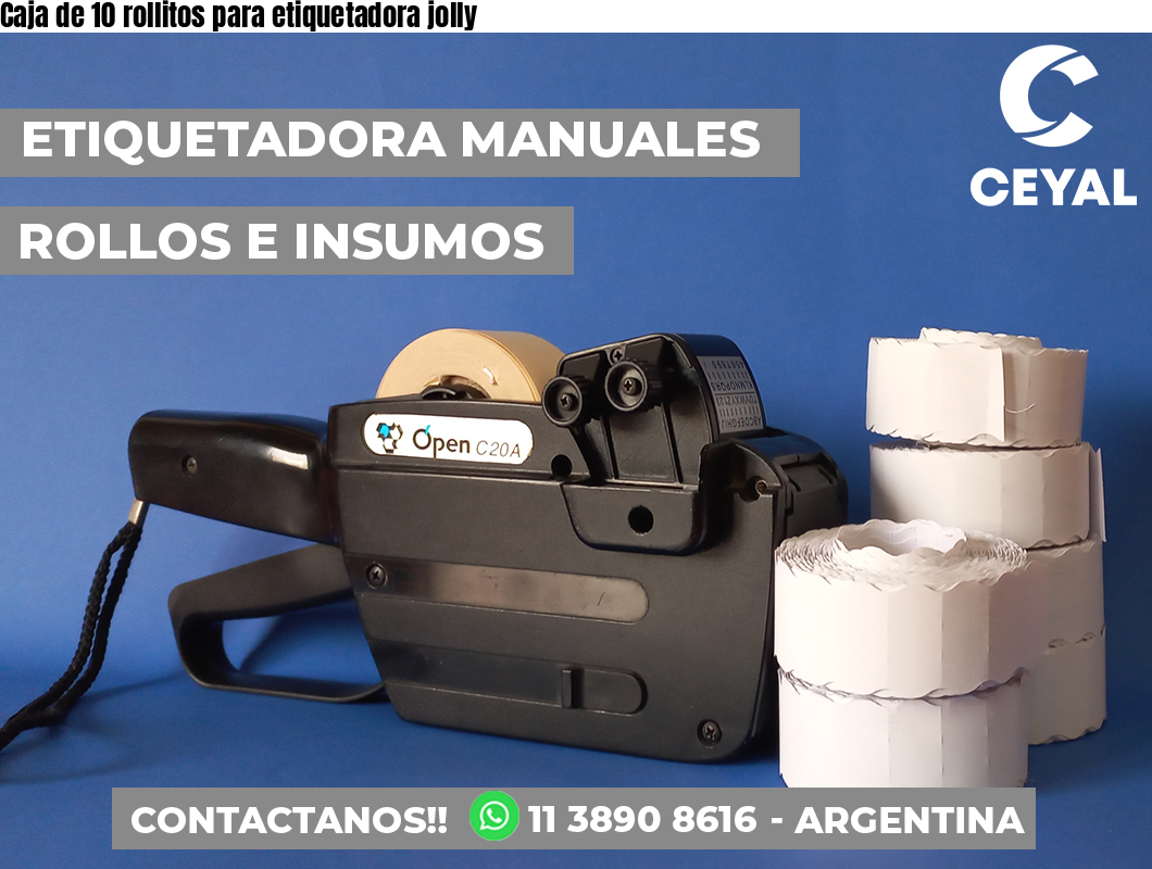 Caja de 10 rollitos para etiquetadora jolly