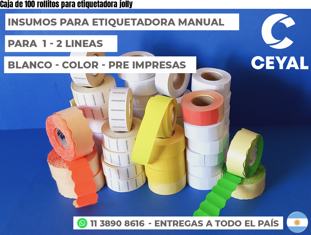 Caja de 100 rollitos para etiquetadora jolly
