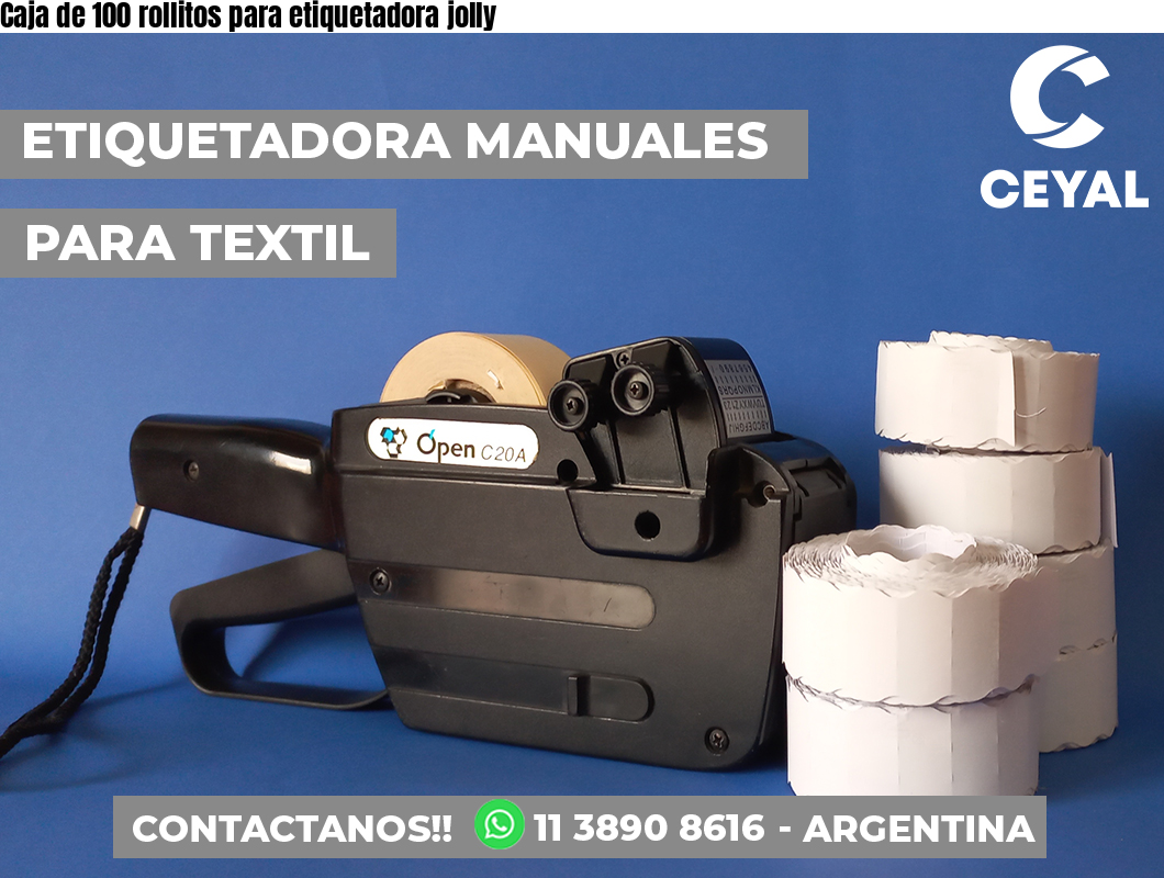 Caja de 100 rollitos para etiquetadora jolly