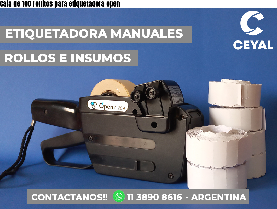 Caja de 100 rollitos para etiquetadora open