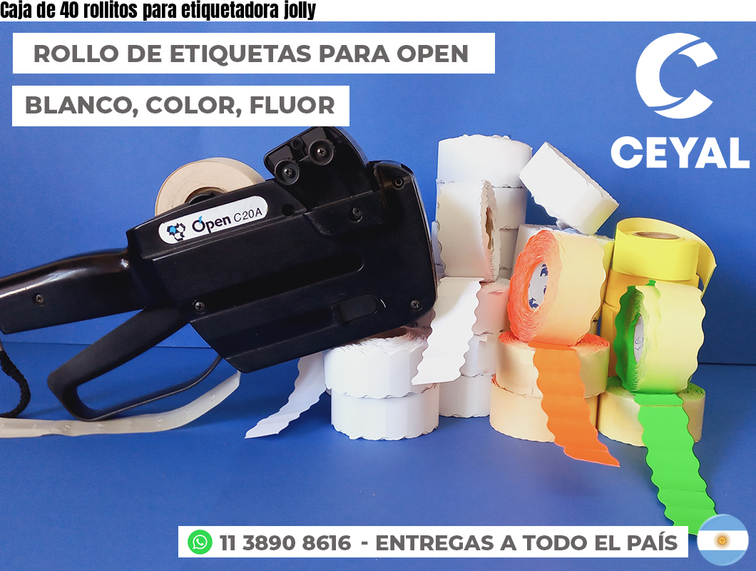 Caja de 40 rollitos para etiquetadora jolly