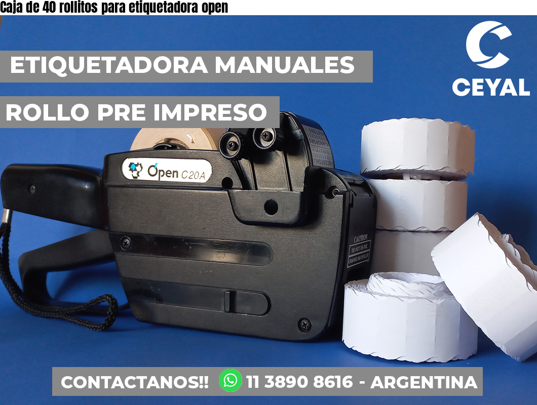 Caja de 40 rollitos para etiquetadora open