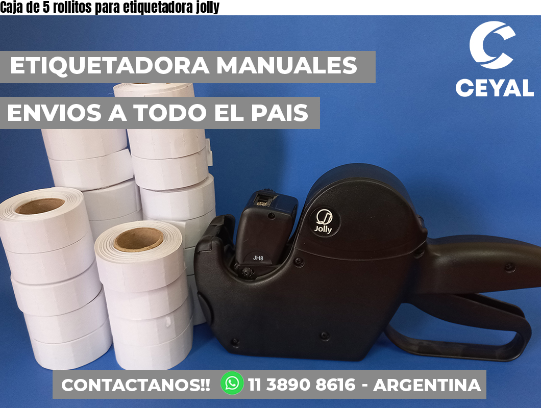 Caja de 5 rollitos para etiquetadora jolly