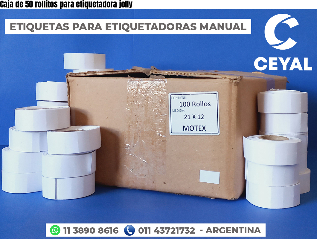 Caja de 50 rollitos para etiquetadora jolly