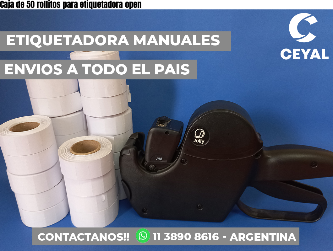 Caja de 50 rollitos para etiquetadora open