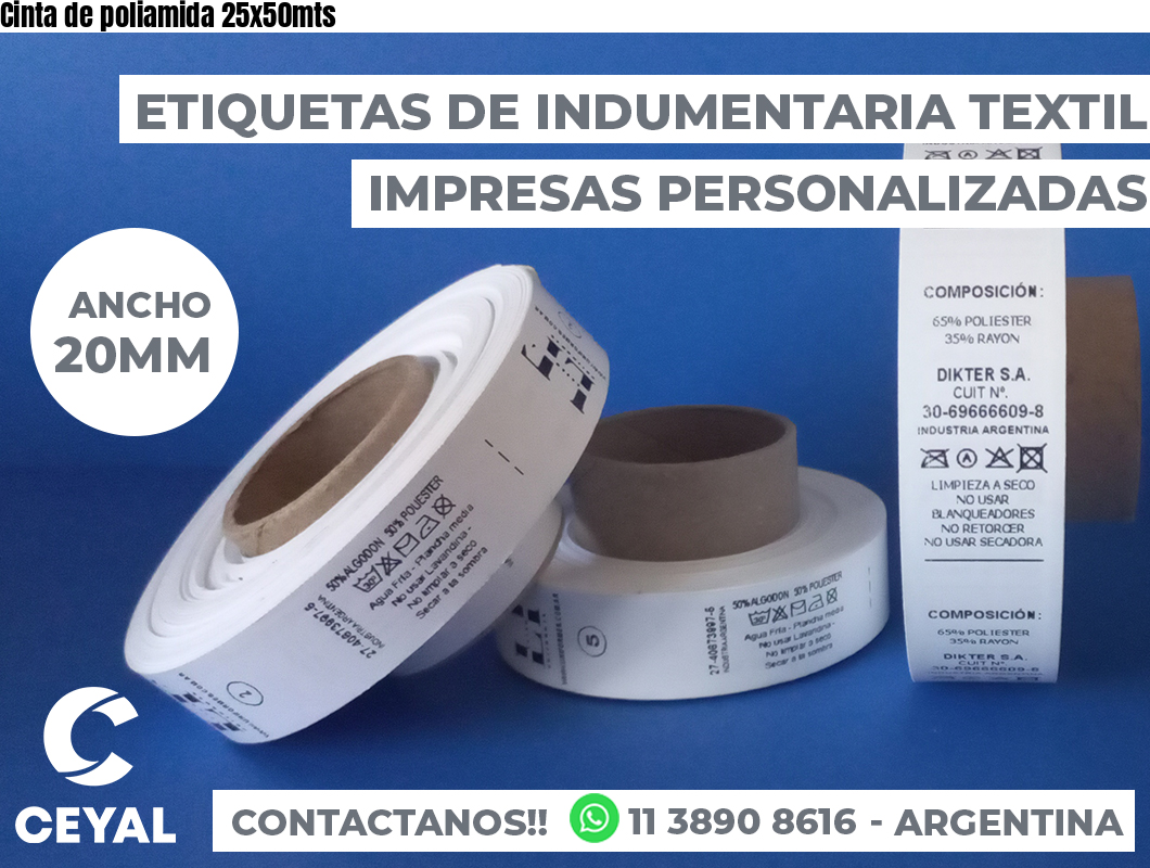 Cinta de poliamida 25x50mts